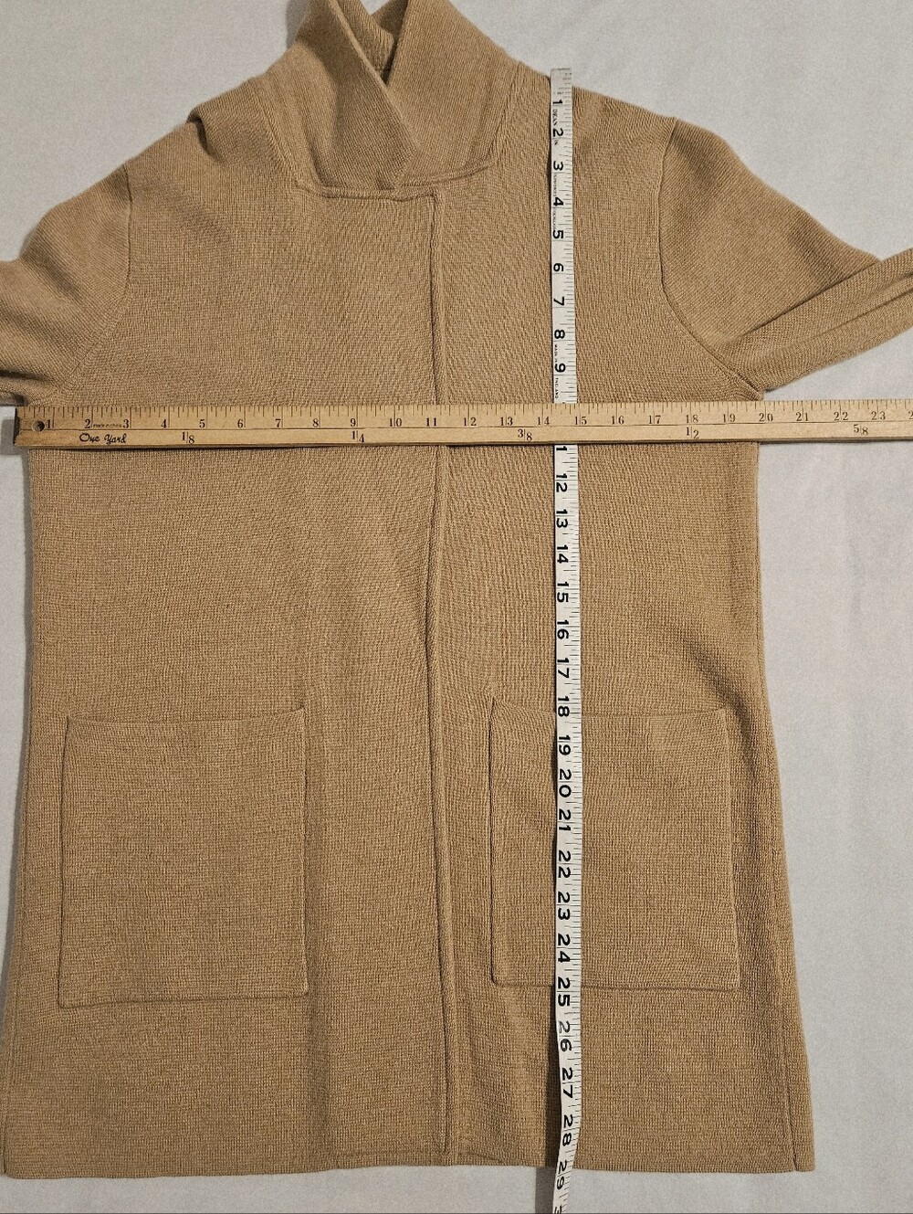 J. Crew Sophie Open Front Sweater Blazer Camel Merino Wool Small - Picture 9 of 11